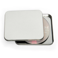 Coffre-fort alimentaire A5 taille mince charnière couvercle plat en métal boîtier en étain bande enregistrer carré chocolats DVD CD boîte en fer blanc