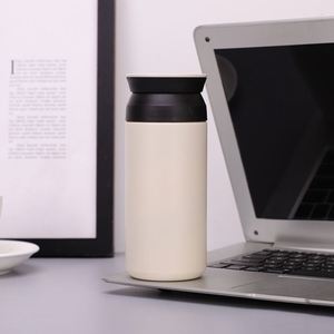 Bouteille d'eau isotherme japonaise de petite capacité 350 ml en acier inoxydable 304 avec couvercle plat et poignée, portable pour l'extérieur, idéale comme cadeau - Product Image 1