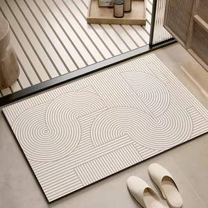 מחצלת אמבטיה רכה ללא החלקה 100% פוליאסטר דפוס פאזל סופג לבית מלון מודרני סִגְנוֹן עיצוב שימוש בדלת שירותים בחדר האמבטיה - Product Image 4