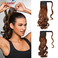 Sarla — Extension capillaire synthétique lisse et longue pour femme, postiche naturelle, queue de cheval bouclée avec Clip à enrouler