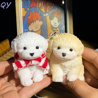 QY Wholesale Teddy Bear Poodle Small Dog Squeeze Toy Handmade Stick Stress Relief Squishy Toy