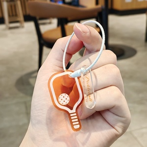 Porte-clés avec pendentif créatif mini pickleball, logo personnalisé, porte-clés culturel en matériau PE avec trou décoratif pour se divertir - Product Image 2