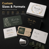 Cartes de remerciement personnalisées avec coupon, en carton, pour emballages de petites entreprises, inserts pour e-commerce, impression de logo, toutes tailles et designs