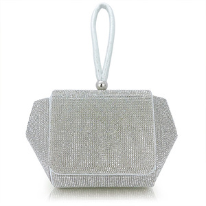 Strass elegante borsa pochette di design grande per la sera di nozze borsa a secchiello di cristallo <span class=keywords><strong>argento</strong></span> per donna - Product Image 1