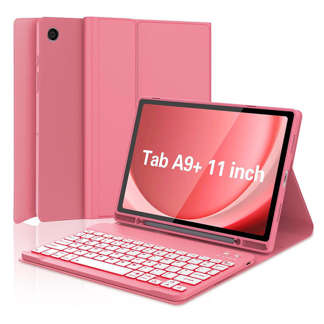 For Samsung Galaxy Tab A9 Plus 11 Inch for Samsung Tab S9 S10 FE with Pencil Slot Bluetooth Keyboard Tablet Covers & Cases