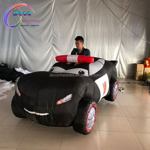 Costume gonflable de <span class=keywords><strong>police</strong></span> noir pour homme, bande dessinée, voiture de sport, de marche, dédie aux papas de rue - Product Image 1