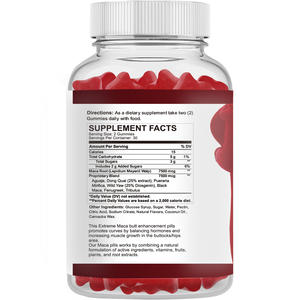 Gummies Plus pour des fesses volumineuses et des courbes extrêmes, à la racine de Maca noire pour améliorer la vitalité chez les hommes et les femmes, stimulant des fessiers plus volumineux - Product Image 2