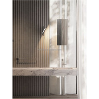 SH STONE pierre naturelle nouveau Design aiguisé blanc Beige travertin concave cannelé carreaux de marbre panneau mural pour la décoration intérieure