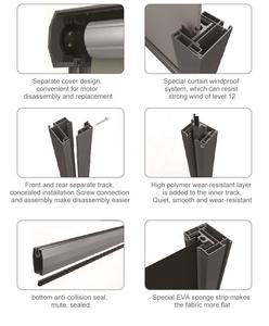 Stores enrouleurs motorisés verticaux électriques YIZAN pour utilisation en extérieur dans les jardins - Product Image 4