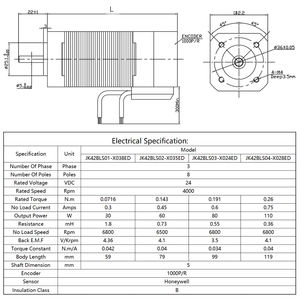 <span class=keywords><strong>Moteur</strong></span> électrique CC sans balais JK42BL60 34w <span class=keywords><strong>24</strong></span> <span class=keywords><strong>volts</strong></span> 4000 tr/min 42 mm <span class=keywords><strong>avec</strong></span> encodeur 1000ppr, <span class=keywords><strong>moteur</strong></span> 0,5 ch, <span class=keywords><strong>moteur</strong></span> CC sans balais haute vitesse - Product Image 2