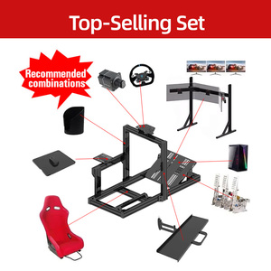 Precio barato Basic Home Sim Racing Rig DIY 4080 T Slot Perfil de extrusión de aluminio anodizado negro Simulación de conducción de automóviles simple - Product Image 5