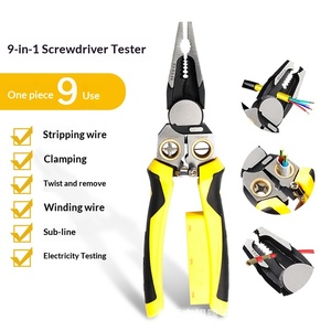 Pince à dénuder électrique multifonction 8-en-1 personnalisée pour électricien, avec mesure de câble et fonction de fendage de fil, à embout pointu - Product Image 3
