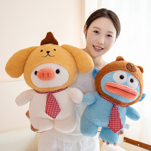 Peluche <span class=keywords><strong>Cochon</strong></span> Tête de Requin OEM ODM, Adorable Poupée en Peluche <span class=keywords><strong>Cochon</strong></span> avec Cravate à Carreaux Rouges pour Décoration Intérieure, Cadeaux pour Enfants et Soulagement <span class=keywords><strong>du</strong></span> Stress - Product Image 2