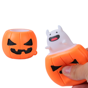Kid Stress Relief Funny Novelty TPR Halloween Squishy Pumpkin Cup Fidget Sensory Squeeze Toys - Product Image 3