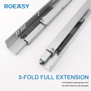<span class=keywords><strong>Riel</strong></span> de Deslizamiento para Cajón ROEASY Hardware, de Tres Secciones, Extraíble Completamente, con Amortiguación Oculta y Soporte Inferior - Product Image 3