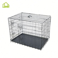 Cage à chien pliable en métal, sans outils pour le montage ou le rangement, cage à chien pliable avec plateau en plastique