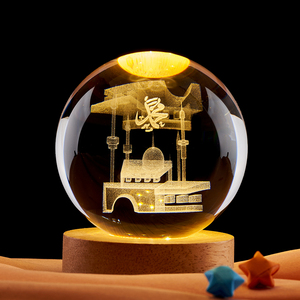 Lanterne per l'Eid Al-Fitr Edizione Limitata 6CM 8CM Sfere di Cristallo Ecologiche Incise al Laser con Stampa Cartoon - Product Image 1
