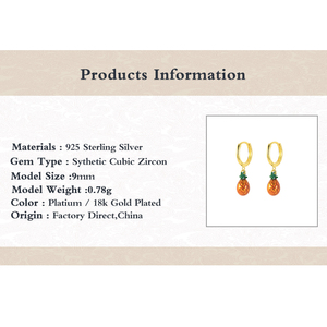 ROXI S925 Pendientes Colgantes de Plata de Ley con Esmalte y Circonita, Diseño de Piña, Modernos, para Mujer, Regalo para Boda o Aniversario - Product Image 5