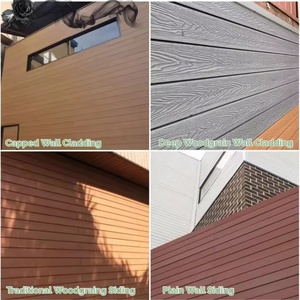 Revêtement mural moderne en WPC imitation bois, panneau de bardage à emboîtement, imperméable, pour façade extérieure et terrasse, idéal pour hôpitaux et parcs - Product Image 2