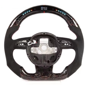 Volant de course en cuir perforé en fibre de carbone avec LED pour <span class=keywords><strong>Audi</strong></span> <span class=keywords><strong>RS</strong></span> S3 S4 S5 2012-2016 A3 A4 A5 RS4 RS5 - Product Image 2