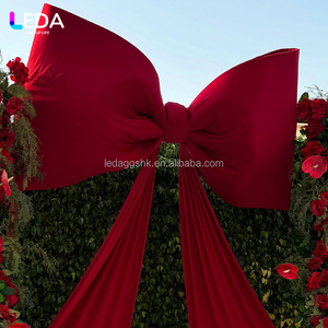 LEDA โบว์ขนาดใหญ่สีแดงสำหรับตกแต่งฉากหลังงานแต่งงาน งานเลี้ยง งานพิธีบนเวที ทางเดิน และตกแต่งพื้นหลัง - Product Image 4