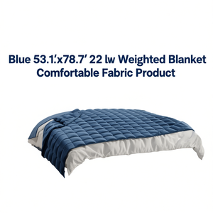 Manta Ponderada Azul de 53.1x78.7 Pulgadas, 22 Libras, Tejido Acolchado, Cómoda para Usar en las Cuatro Estaciones - Product Image 1