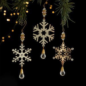 Ornement de Noël suspendu en fer, pendentif flocon de neige pour décorations de sapin de Noël, pour Noël et le Nouvel An - Product Image 2