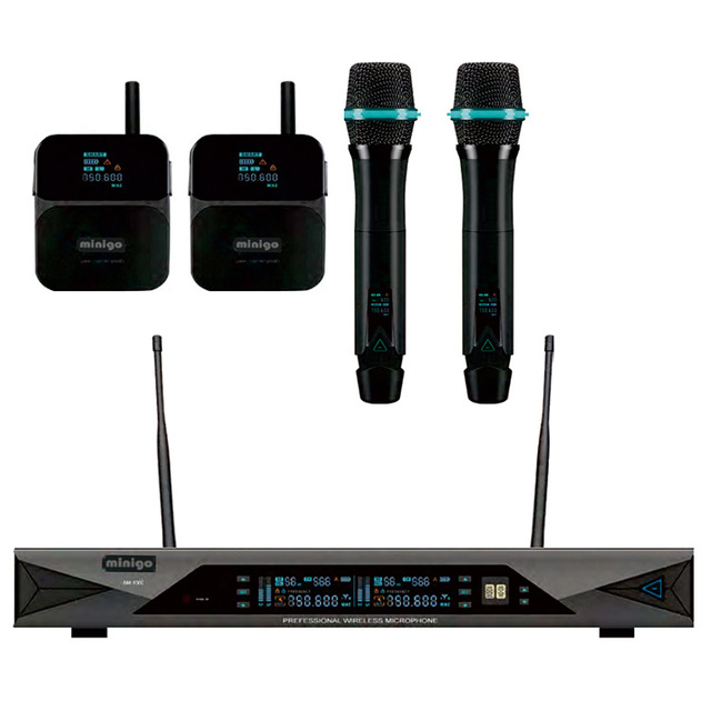 PA System Wireless Microphone Transceiver Packed Microphone Uhf Handheld Mics Professional Audio System Wireless Mic Transceiver