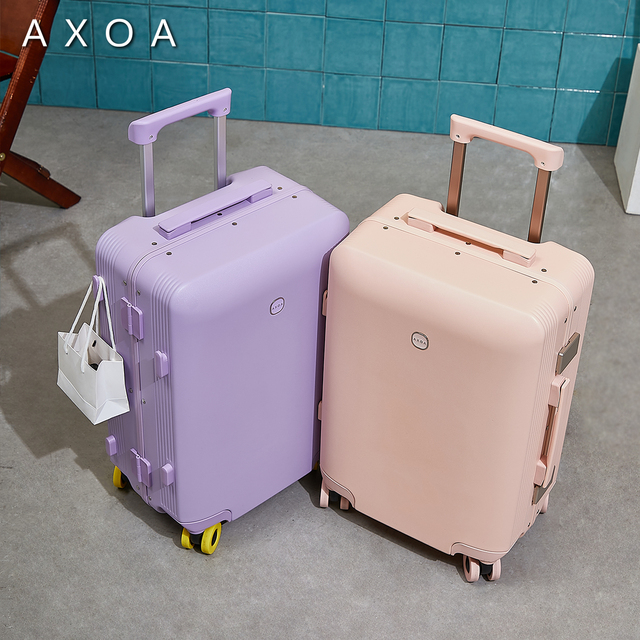 AXOA Luxury Light Weight Hard Travel Luggage PC Reinforced Frame 360 Quiet Rolling Wheel TSA Lock Suitcase for Women
