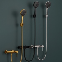 Ensemble de douche mural en acier inoxydable 304, design luxe léger, pour petites salles de bain et projets commerciaux d'exportation, avec robinet chaud/froid