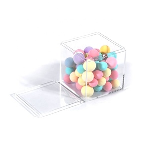 5.5*5.5*5.5CM Acrylic Candy Box Favor Mini Acrylic Square Storage Container Clear Plastic Gift Box For Wedding Plastic Mini Pac