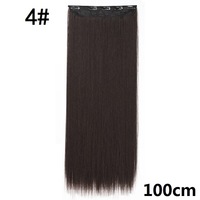 Extensions de cheveux à clips pour femmes, 5 pièces, longues et lisses, cheveux synthétiques, couleurs résistantes à la chaleur, aspect naturel pour tous les jours/fêtes