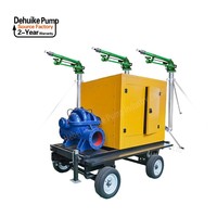 Pompe DEHUIKE 6 Pouces, Entraînée par Moteur Diesel, Haut Débit, pour Irrigation Agricole, Pompe à Débit Mixte avec Roues