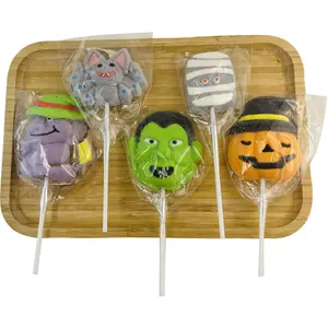 Alta calidad dibujos animados estilo Halloween marshmallow piruleta al por mayor