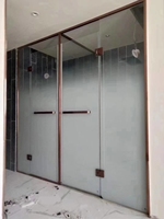 Système de cabine de douche en verre trempé de 6 mm avec cadre coulissant, porte de douche pliante rétractable, porte de douche pivotante incurvée