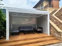 Pergola extérieure en aluminium 36M à toit rigide réglable, étanche, anti-rongeurs, revêtement poudré, directement de l'usine