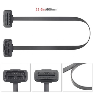 Câble d'extension plat OBD II 16 broches Linkyou, 1 pied, outil de diagnostic, connecteurs mâle-femelle angulaires, cuivre haute qualité automobile - Product Image 2