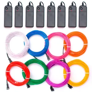 El Battery 15ft 5m Super Bright Halloween Tube Neon EL Wire Lights