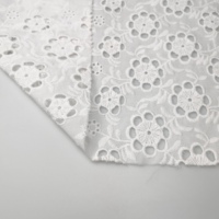 2024 français européen nouveau personnalisé 100% coton pastorale plaine blanc fleur oeillet broderie Floral dentelle tissu pour dames robes
