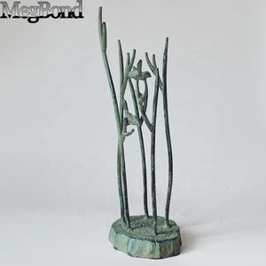 Uccelli verdergi antichi sul ramo in ghisa porta gioielli in metallo artigianato decorazione domestica e scultura da tavola - Product Image 4