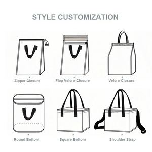 Golden Good Quality Reusable NonWoven Insulated Lunch Cooler Bag with Zipper <b>Foldable</b> Thermal Grocery Shopping Cooler Bags - Product Image 3