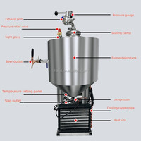 Petit équipement de brasserie, cuve de fermentation, cuve de saccharification, broyeur de malt, acier inoxydable 304