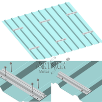 Trapez Metal Çatı Oluklu Çatı PV Montajı için Güneş Enerjisi Montaj Sistemi Mini Raylı Önceden Kesilmiş Braket Alüminyum ART SIGN OEM/ODM