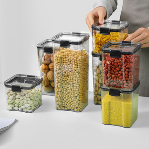Food Storage Containers Rectangle Clip On Lid Airtight Kitchen Grain Snack Nut Storage - Product Image 1