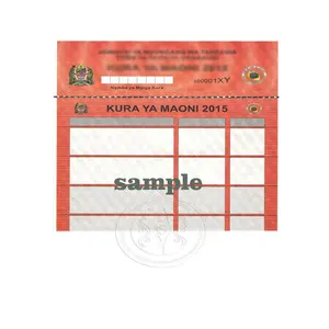 Kualitas tinggi Pilih tiket Logo kustom keamanan cetak anti-pemalsuan kertas suara