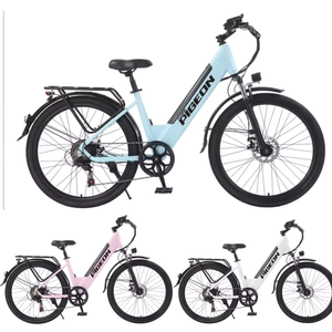 Bicicleta Eléctrica Ligera para Adultos, Motor sin Escobillas de 7 Velocidades y 400W, Cuadro con Amortiguación, Alcance de 40KM, para Desplazamientos Urbanos Diarios, JYOP-PG3 7- - Product Image 1