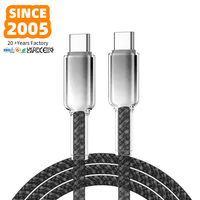Kabel Charger USB C Universal Berbahan Kain Kepang Custom Pabrik 1M untuk Ugreen Usb C Ladekabel Fast Charge Logo