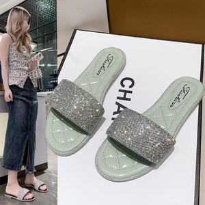 Sandalias de Moda con Pedrería para Mujer, Chanclas Planas de PVC con Tiras Cruzadas para Mujer - Product Image 6