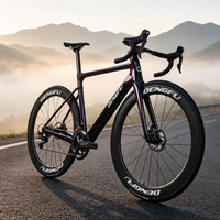 Vélo de route en carbone Dengfu R12 avec roues en carbone T700 de 50 mm, moyeu DT350, rayons Sapim CX-Ray, frein à disque DURA-ACE Di2