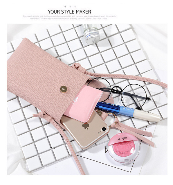 New Locking Transparent Touch Screen PU Wallet Phone Case Retro Style Design for Women & Students Multi-Brand Compatible